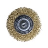 Щетка для дрели плоская  75 мм, 3 ", латунированная, волнистая проволока,"MAXIMUM" MX 17849 оптом