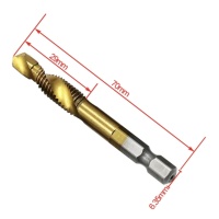 Сверла с метчиком HSS 6 предметов, М 3-М 10, шестигранный хвостовик, "MAXIMUM" MX 15609 оптом