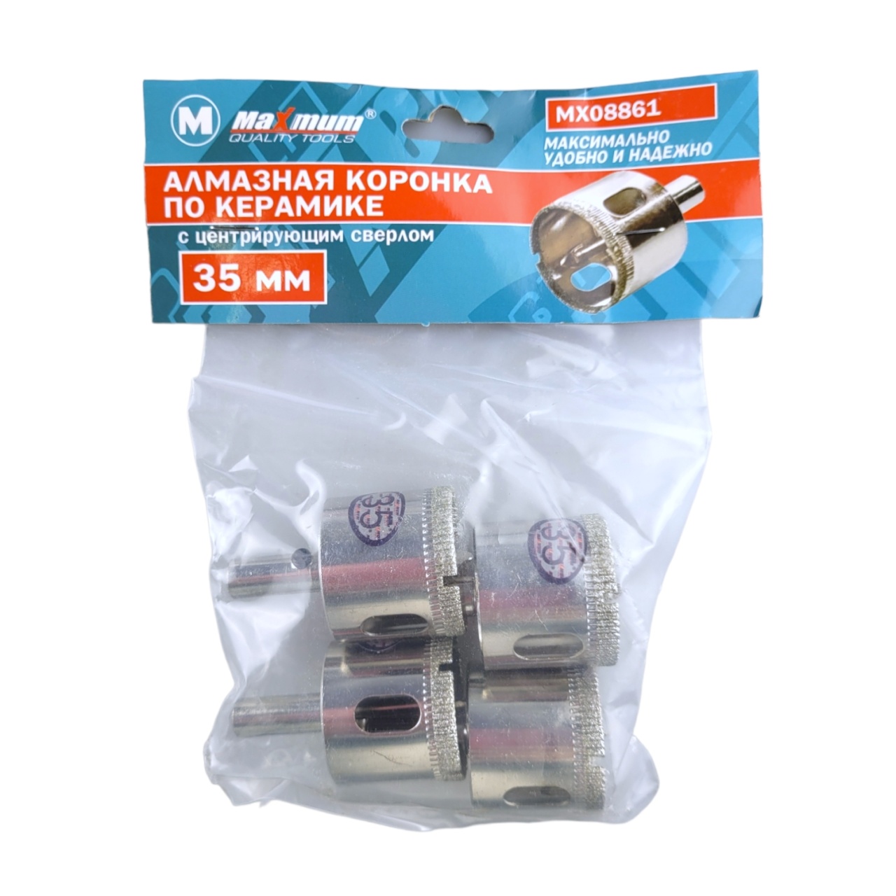 Алмазная коронка по керамике 35 мм с центрирующим сверлом, "MAXIMUM" (2695) оптом